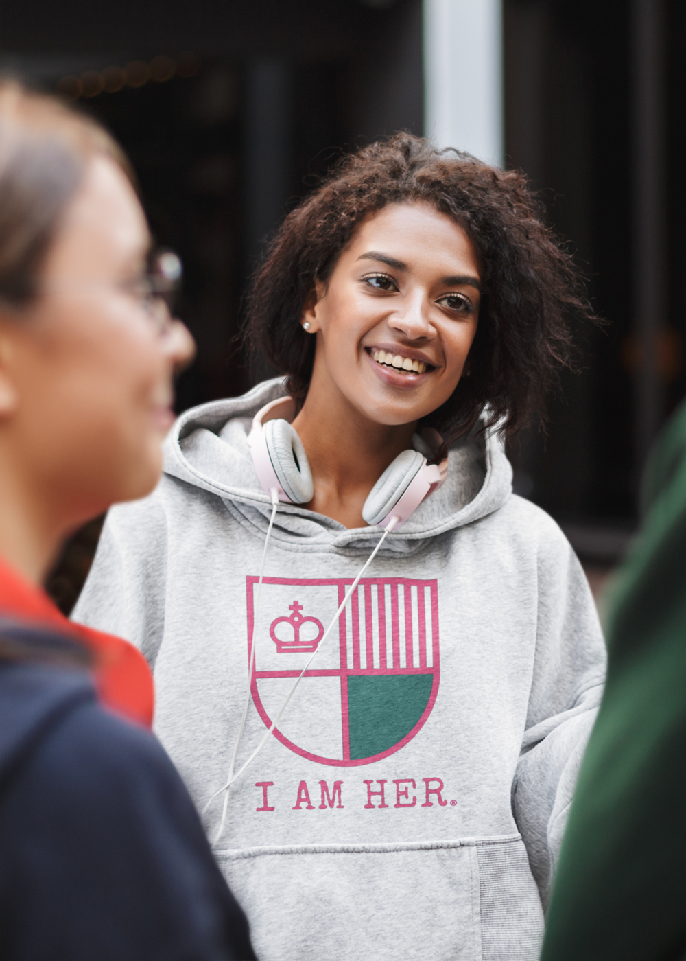 I AM HER Shield Women's Hooded Sweatshirt - I AM HER Apparel