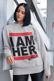 I AM HER Women's Crewneck Sweatshirt - Gray - I AM HER Apparel