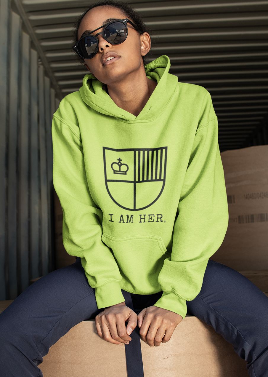 I AM HER Women's Hooded Sweatshirt - Neon - I AM HER Apparel