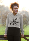 I AM HER Signature Cropped Fleece Hoodie - Gray - I AM HER Apparel