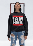 I AM HER Women's Crewneck Sweatshirt - Black - I AM HER Apparel