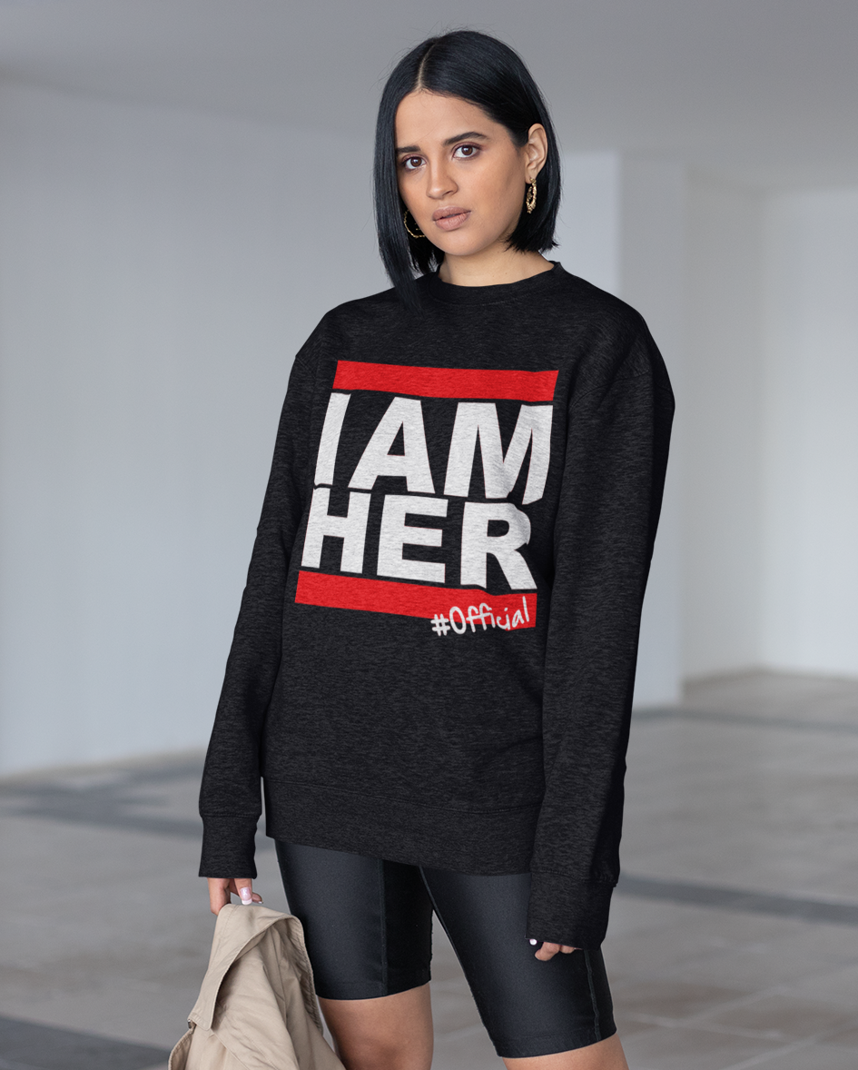 I AM HER Women's Crewneck Sweatshirt - Black - I AM HER Apparel