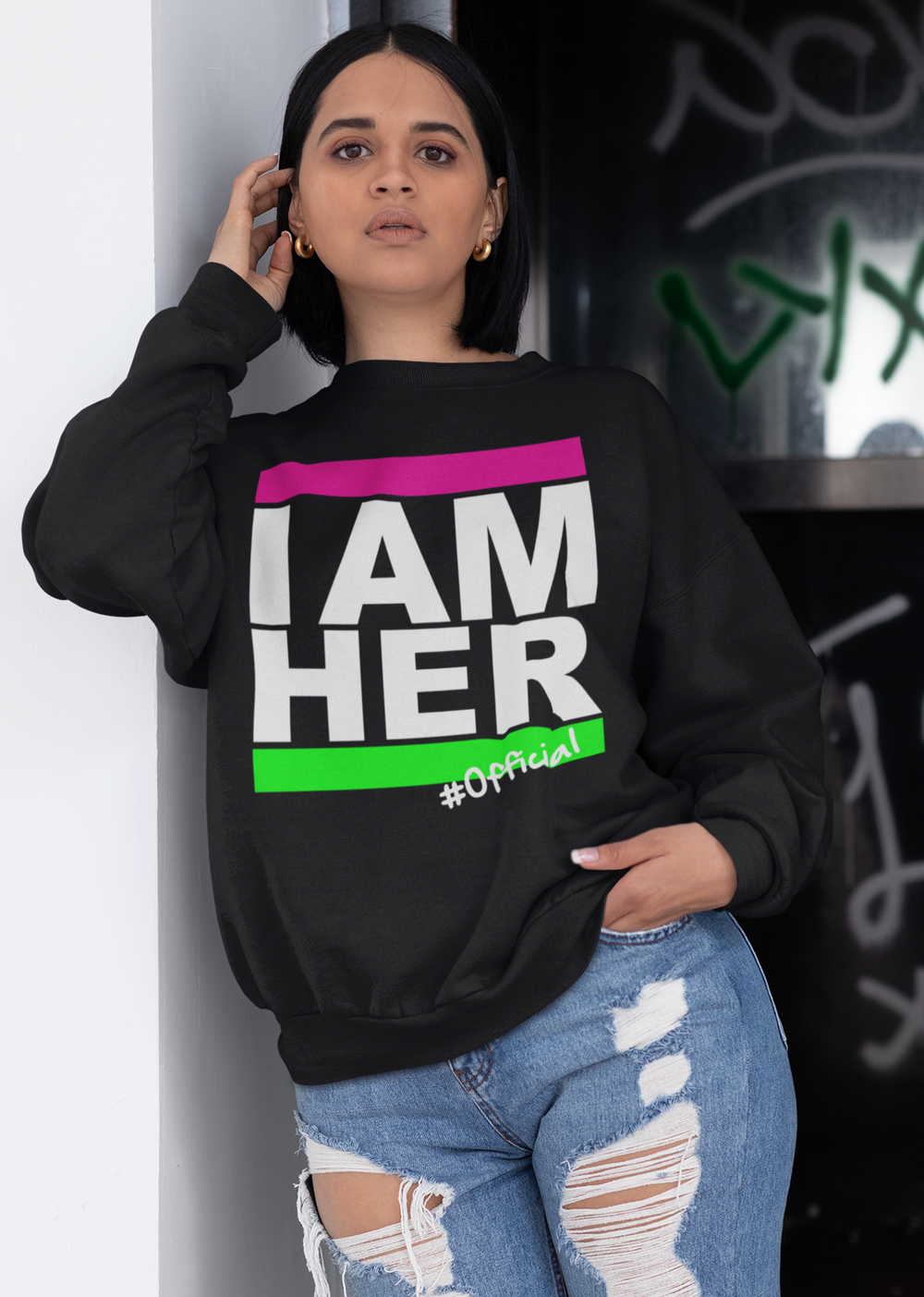 I AM HER Women s Crewneck Sweatshirt Shop I AM HER Apparel