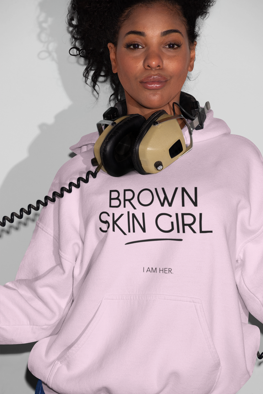 Brown Skin Girl Hooded Sweatshirt - I AM HER Apparel