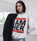 I AM HER Women's Crewneck Sweatshirt - White - I AM HER Apparel