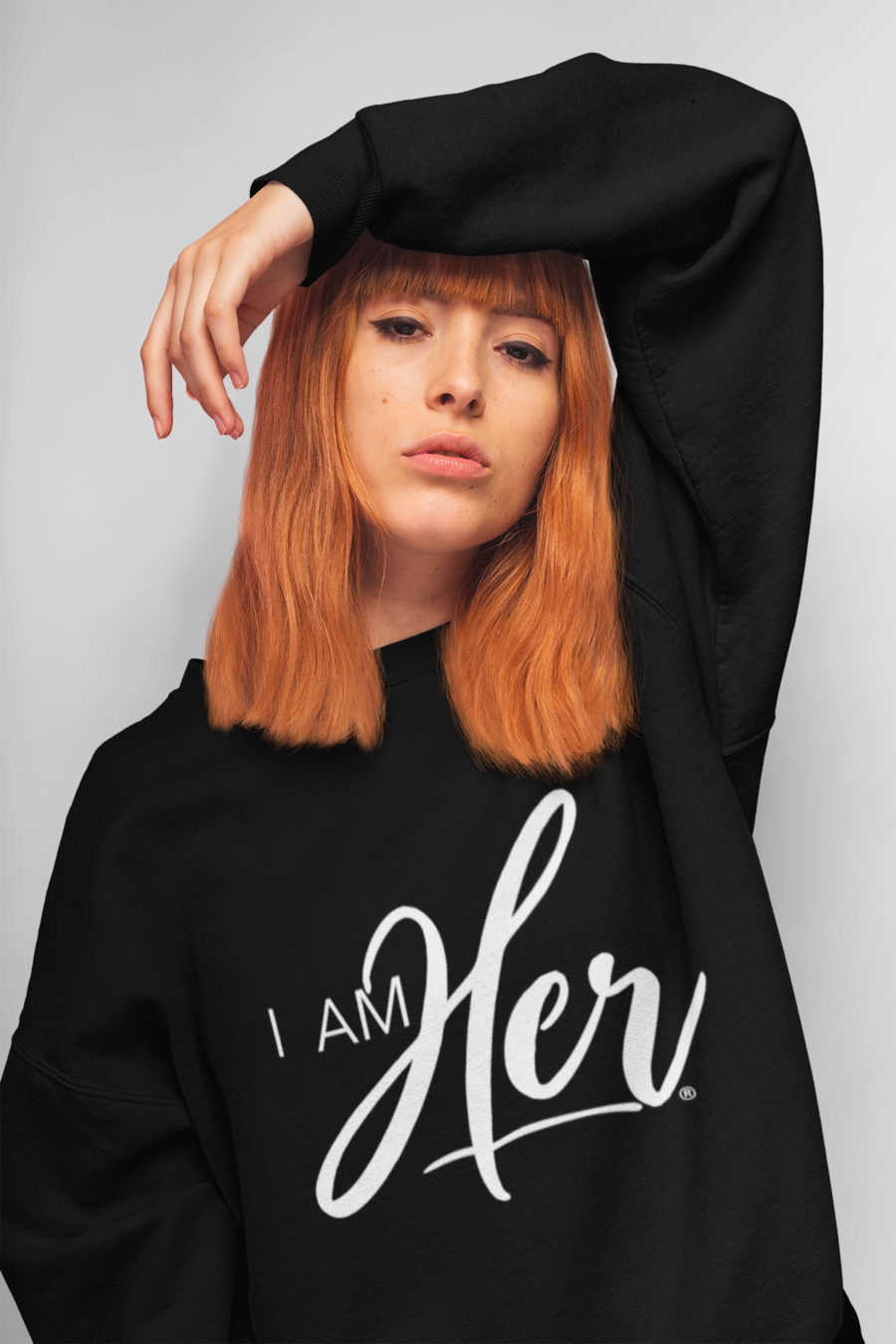 I AM HER Signature Women's Crewneck Sweater - Black - I AM HER Apparel