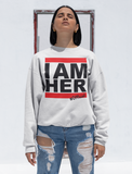 I AM HER Women's Crewneck Sweatshirt - White - I AM HER Apparel