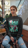 I AM HER Women's Crewneck Sweatshirt Rose Design - Mint - I AM HER Apparel